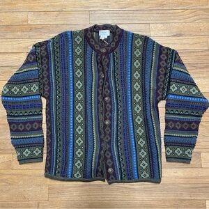 Cherry Lewis England 100% Wool Cardigan Sweater Women's Size M